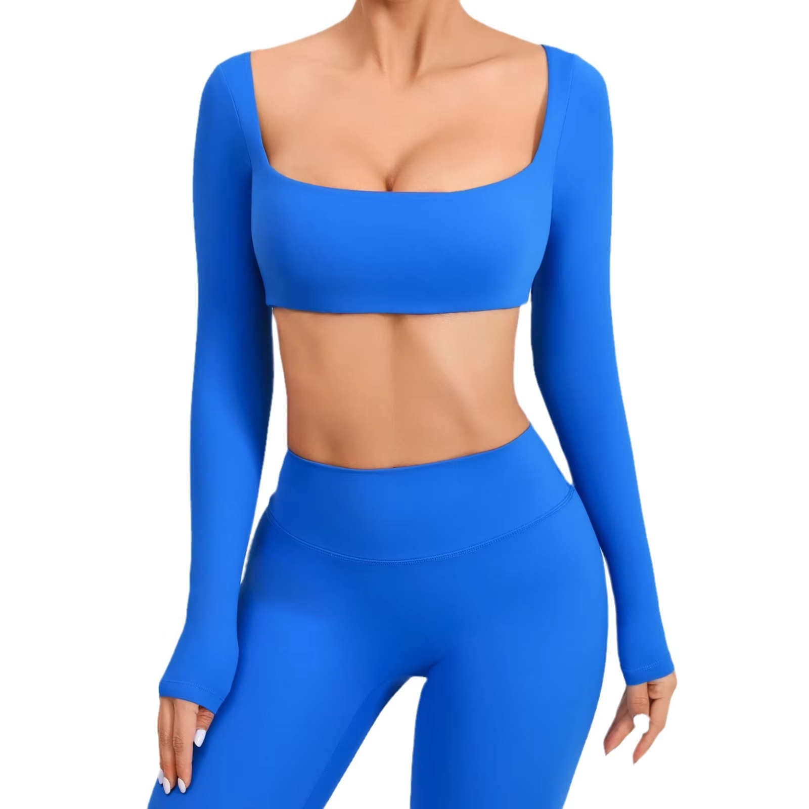 Sexy Naked Long Sleeve Yoga Suit Outdoor Running T-shirt Quick Dry Tight Fitness Suit Top