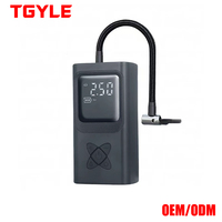 Compresseur d'air numérique portable 12V intelligent sans fil en ABS avec lumière LED et manomètre pour gonflage rapide