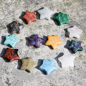 Venta al por Mayor <span class=keywords><strong>de</strong></span> Piedras Preciosas <span class=keywords><strong>de</strong></span> Cristal Natural en Forma <span class=keywords><strong>de</strong></span> Pentagrama, Accesorios <span class=keywords><strong>de</strong></span> Joyería HZ, Técnica <span class=keywords><strong>de</strong></span> Grabado, 26 mm, Cuarzo Rosa, Amatista, Jade Amarillo - Product Image 3