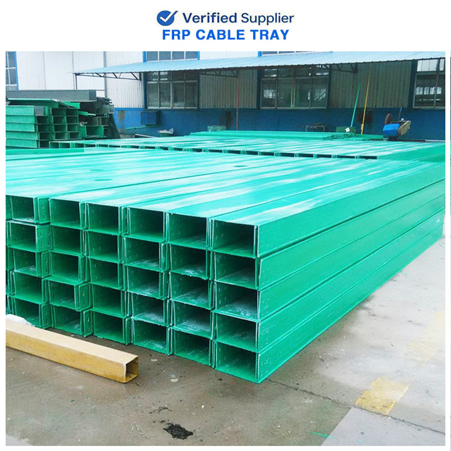 FRP Cable Tray Corrosion Resistant Lightweight Flame Retardant Waterproof Cutting Industrial Use 50mm-800mm Width 50mm-200mm