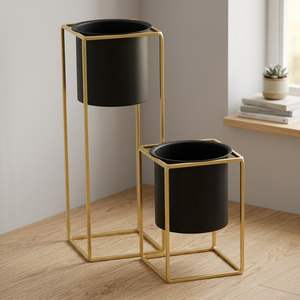 Black Outdoor Planter with Frame Stand-<b>Light</b> Weight Asian Zen Design Baptism Occasion Customizable Size - Product Image 3