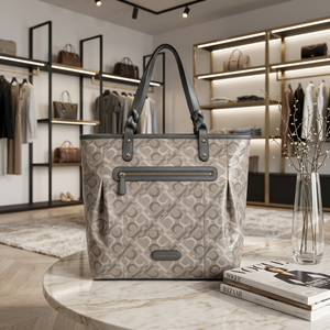 Sac fourre-tout vintage à imprimé géométrique pour femme, avec poignée supérieure tressée et garniture en similicuir, grand sac à bandoulière pour le bureau et les voyages - Product Image 4