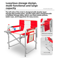 Chaise pliante de réalisateur d'extérieur robuste et moderne en métal, capacité 120 kg, avec table latérale, vente en gros