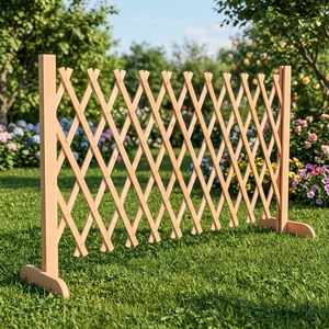 Treillis autoportant extensible en bois, panneaux de clôture rétractables en bois pour plantes grimpantes et roses - Product Image 1