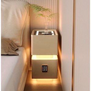 Mesa <span class=keywords><strong>de</strong></span> <span class=keywords><strong>Noche</strong></span> Inteligente con Luz LED, 2 Cajones, Ultra Estrecha, Simple y Moderna, con Cerradura, para el Hogar y Apartamentos, Altamente Recomendada - Product Image 2