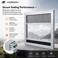 MOBORV Fenêtre de camion robuste en aluminium à montage encastré, double couche, en verre trempé, pour conversion de camping-car et camping-car DIY, pour expéditions