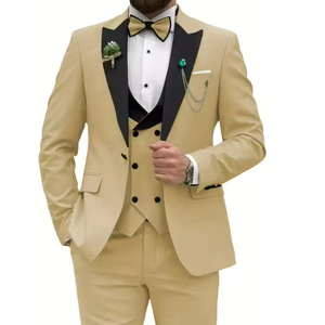 <span class=keywords><strong>Traje</strong></span> de Negocios de Tres Piezas para Hombre, Corte Entallado, Cierre de un Botón, para Bodas y Eventos, Diseño con Múltiples Bolsillos - Product Image 1