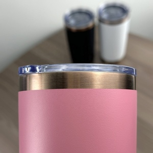 Personalized 20oz Rose Gold Electroplated Stainless Steel Vacuum Tumbler with Laser Engraved Design and Matching Lid for Hot Col - Product Image 5
