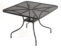Table de patio en métal moderne et ensemble de 4 chaises en métal gris et table ronde
