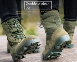 Botas Tácticas para Deportes al Aire Libre TSB910, Botas de Selva de Moda Transpirables de Cuero Vacuno y Gamuza Verde Salvia con Suela Panamá - Product Image 4