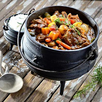 Marmite à potjie en fonte à 3 pieds, traditionnelle africaine, avec logo personnalisé, pour cuisson et ragoût, économique