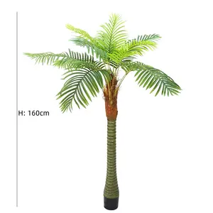 Yeni tasarım yapay Coco palmiye ağacı Phoenix kapalı merkezi ofis için 160 CM simülasyon Areca palmiye bitki