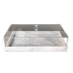 Rectangle Clear Marble Lucite Acrylic Cake <b>Display</b> <b>Cases</b> Customized Color Logo Customized Shape 3-5mm Thick Professional Service - Product Image 1