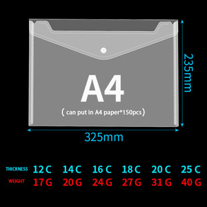 Glitter A4Size Plastic <strong>Envelopes</strong> High Quality Waterproof Transparent <strong>File</strong> <strong>Envelope</strong> <strong>Folders</strong> Document Organizers With Snap Button - Product Image 5