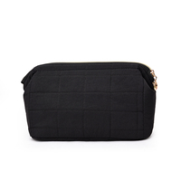Grande capacité, sac de cosmétiques portable de luxe, fermeture éclair, sac de maquillage de voyage matelassé et gonflé pour femmes