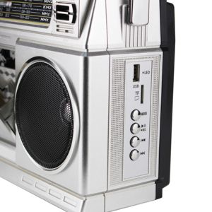 Máy ghi âm băng cassette radio 4 băng tần Puxing PX-555BT với Bluetooth không dây, ghi âm qua USB/TF, sử dụng điện AC/DC & tay cầm di động (6V) - Product Image 4