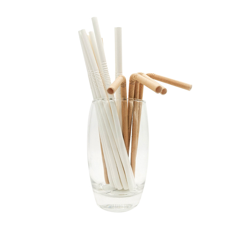 Customizable Color Eco-Friendly Disposable Kraft Paper Drinking Straws Biodegradable Bubble Tea Stra