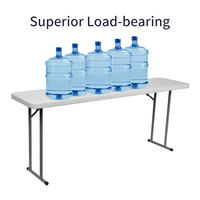 Table de conférence pliante longue en plastique de 183 cm, plateau résistant aux rayures, pieds pliables pour une installation temporaire de poste de travail