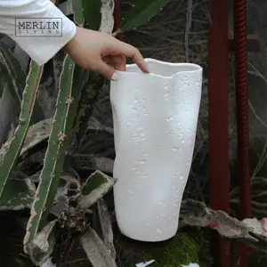 Merlin Living Cave Stone Ceramic Flower Vase Artstone Ceramic Home Decor Vase For Chaozhou Ceramic Factory Wholesale