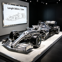 Modèle de voiture de course à l'échelle 1:2 en résine, haute simulation, ornement de collection pour exposition, événements et affichage artistique, vente en gros