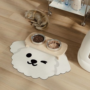 Alfombrilla de Tierra de Diatomeas para Mascotas, Diseño de Dibujos Animados, Redonda, Antideslizante, para Comedero de Perros y Gatos - Product Image 2