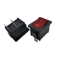 6A250V/10A125V Interrupteur à bascule 2 broches PA66 Matériau Interrupteur à bascule carré Fonction marche-arrêt Interrupteur à bascule rouge