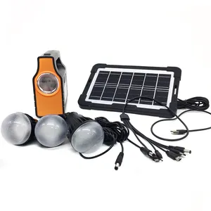 Calidad garantizada Unique 3,2 V Luces de energía solar portátiles para interiores Mini sistema de iluminación solar multifunción para el hogar