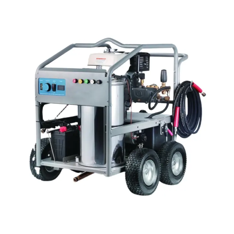 Warm Water Diesel Hogedrukreiniger 3600psi 90 Graden Met Koopmotor Benzinemotor Dieselketel