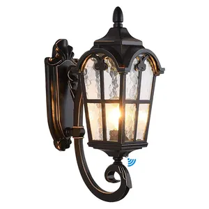 Outdoor Wall Light Fixtures Black Roman 17.71"H Exterior Wall Lantern Waterproof Sconce Porch Lights Wall Mount with Water Glass