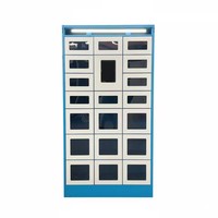 Casier de livraison de repas chauffant intelligent avec serrure électronique, porte transparente, durable, résistant à la rouille, conception en acier assemblée, montage au sol