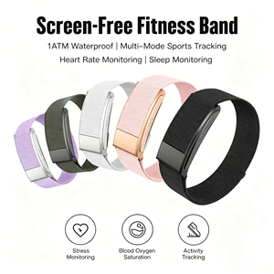 Bracelet intelligent étanche sans écran, moniteur de fréquence cardiaque et d'oxygène sanguin, tracker de fitness et de sport - Product Image 1