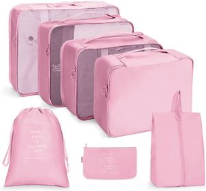 Custom Logo Travel Suitcase <b>Storage</b> Bag 7pcs Compression Organizers Packing <b>Cubes</b> Set Travel Luggage Organizer <b>Storage</b> Bags - Product Image 3