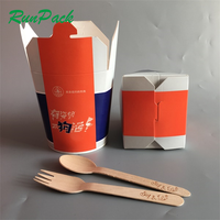 Kotak mie instan Spaghetti nasi cetakan desain kustom tahan minyak 16oz 26oz 32oz