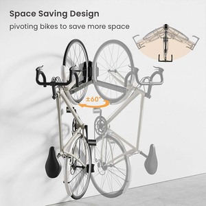 LBM16-03 Supporto <span class=keywords><strong>da</strong></span> <span class=keywords><strong>Parete</strong></span> Girevole per Biciclette, Senza Sollevamento, Salvaspazio, per Ruote <span class=keywords><strong>da</strong></span> 20-29 Pollici e Pneumatici Larghi fino a 2.8 Pollici - Product Image 2