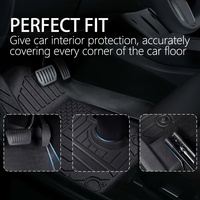 Tapis de sol pour Toyota Hilux Revo 2015-2024 RHD toutes saisons TPE 3,5 mm d'épaisseur 3 pièces robustes antidérapants ensemble complet Coolcars