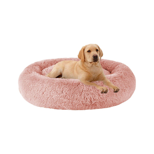 Customized Winter Pet Cat Donut <b>Dog</b> <b>Bed</b> Waterproof Machine Washable Solid Pattern Removable Cover Soft Plush Faux Fur Packed - Product Image 1