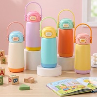 Gourde isotherme double paroi en acier inoxydable 316 avec poignée, couvercle pop-up, pour enfants, motif color-block, pour le sport