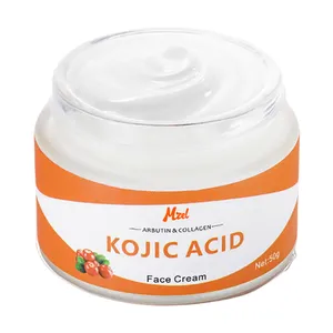 Crema facial de Ácido Kójico de etiqueta privada con crema blanqueadora de piel de colágeno y Arbutina