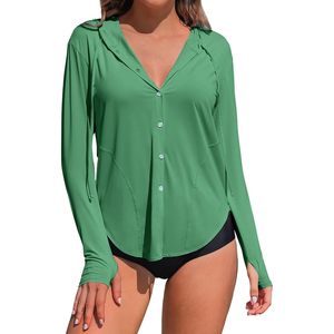 Camiseta de Protección Solar FOXA para Mujer, Manga Larga, con Botones, UPF 50+, para Playa - Product Image 1