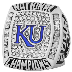 Bague de championnat Jayhawk de l'Université du Kansas 2008, bague de mode commémorative de sport artisanal exquis, marque de dynastie exclusive - Product Image 1