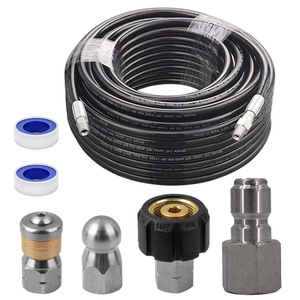 High Pressure Cleaner Hose 10M 15M 20M <b>25M</b> 30M G1 4 M G1 8 M Stainless Steel Nozzle PVC Rubber For Sewer Unclogging - Product Image 3