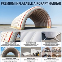 Hangar Gonflable en PVC Grande Portée, Étanche, à Montage Rapide, pour Avions et Stockage d'Engins Aériens