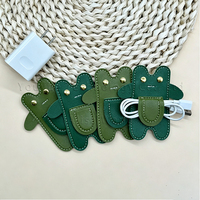 Organiseurs de câbles en cuir PU de haute qualité en forme de grenouille, clips mignons pour câbles, supports pour écouteurs et chargeurs, accessoires durables pour la gestion des fils
