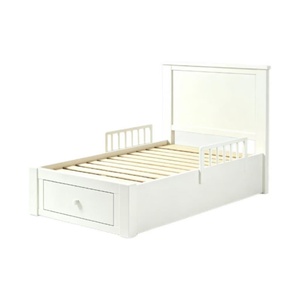 Letto singolo moderno in legno massello per bambini con sponde di sicurezza e cassetto contenitore, per arredamento camera <span class=keywords><strong>da</strong></span> letto - Product Image 1