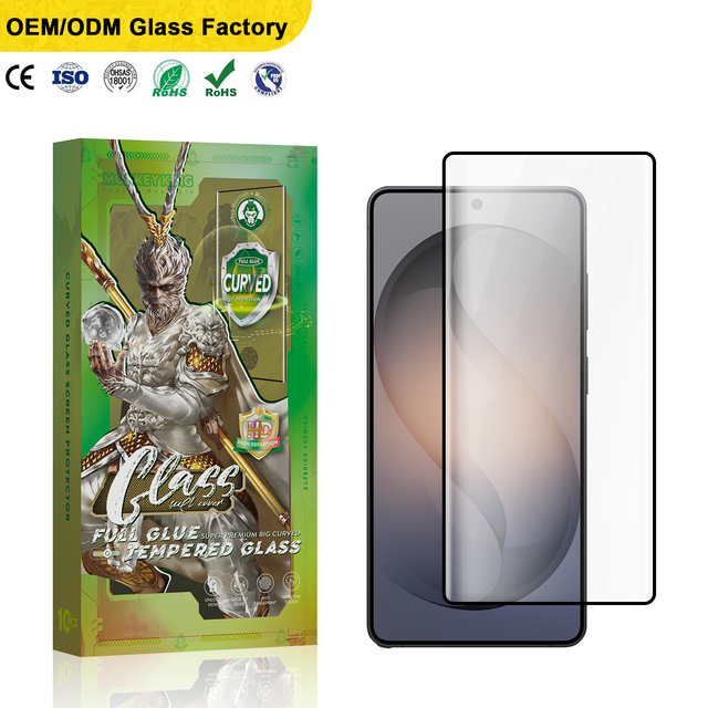 KA-C05 for Curved Punch-hole Screen Phones 9H Hardness Anti-Glare HD Clear Tempered Glass Protector 0.18mm Thin Tempered Glass
