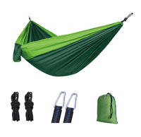 Hamac de camping double durable en nylon ripstop léger avec cordes et mousquetons