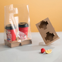 Sac en plastique transparent jetable personnalisé sac en plastique portable d'emballage de café thé au lait