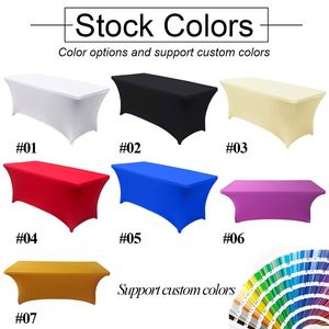 Housse de table extensible personnalisée en spandex, ajustée, pour tables rectangulaires de 8 et 6 pieds, avec logo pour événements publicitaires professionnels - Product Image 3