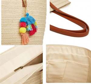 Bolso de paja hecho a mano de Bali, bolso de diseñador de alta capacidad, tejido de colores, nuevos y hermosos regalos novedosos, bolso de mano, <span class=keywords><strong>bolsos</strong></span> <span class=keywords><strong>colombianos</strong></span> de ratán - Product Image 6