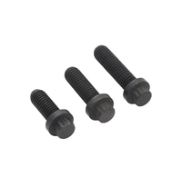 Boulon à bride 12 points noir dentelé pour montage de culasse de moteur automobile, kit de fixation industriel haute performance